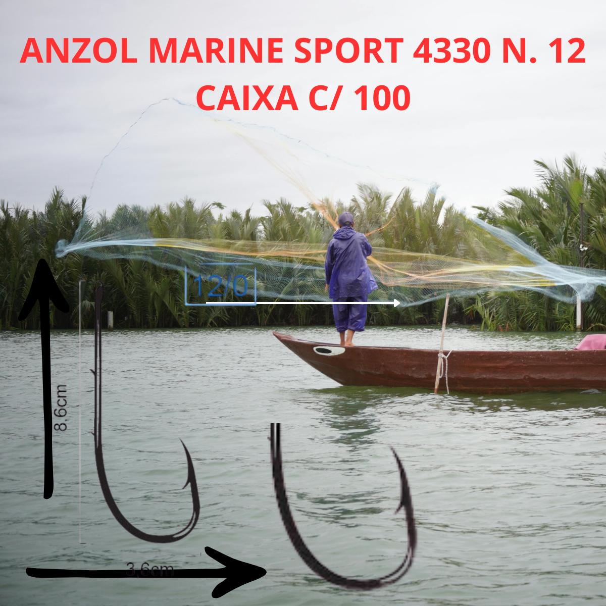 ANZOL 4330 NICKEL N. 12 CX C/ 100 UN