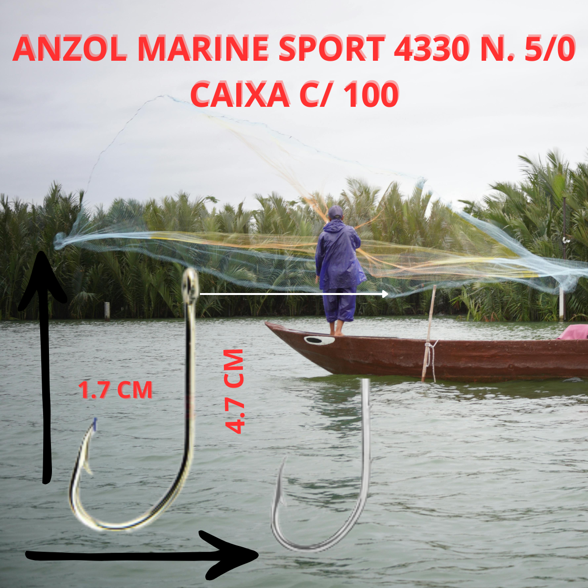 ANZOL 4330 NICKEL N. 5/0 CX C/ 100 UN