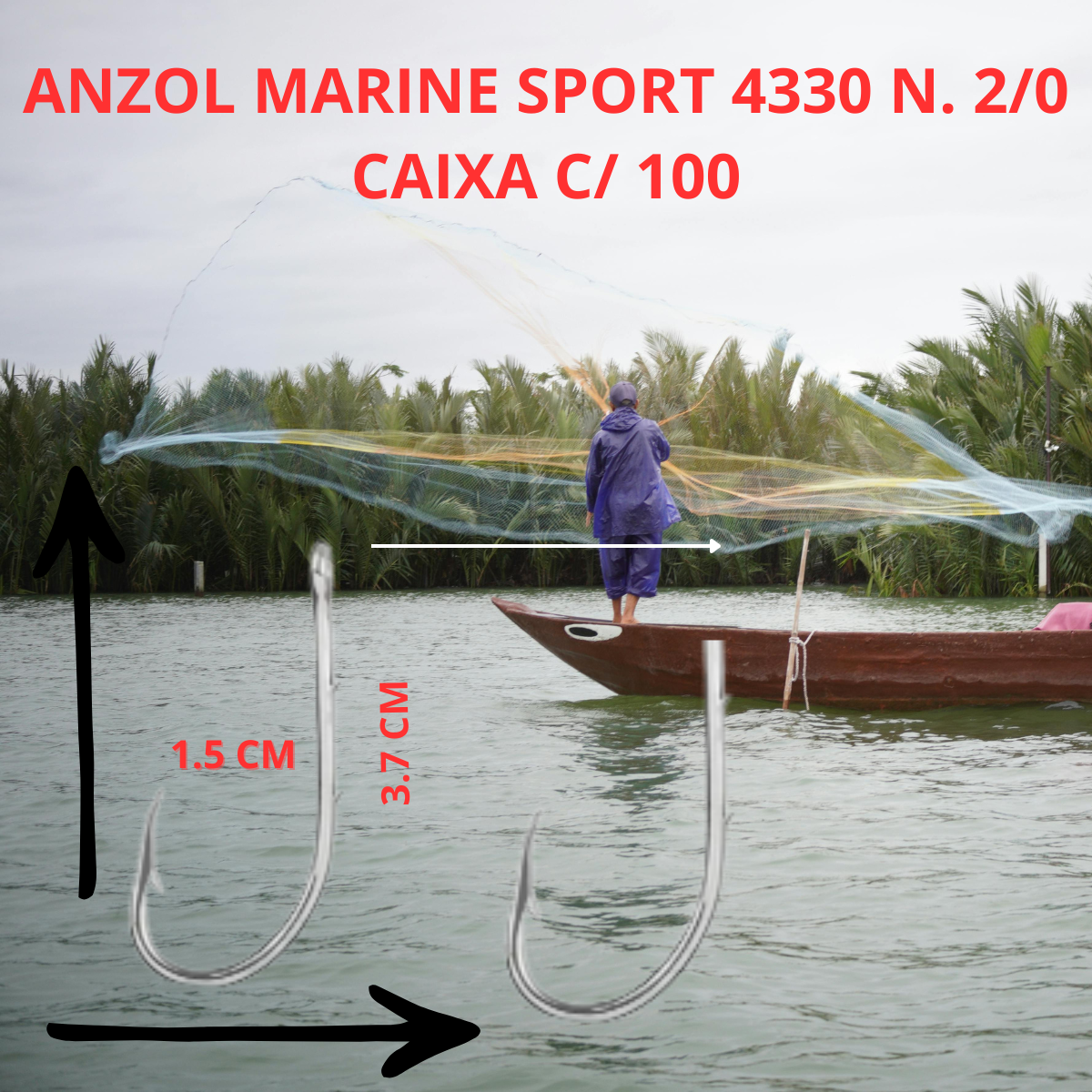 ANZOL 4330 NICKEL N. 2/0 CX C/ 100 UN