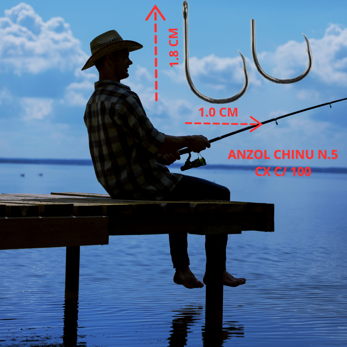 ANZOL CHINU BLACKNICKEL  5 C/ 100 UND,